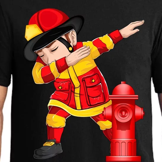 Funny Dabbing Firefighter Fire Christmas Gift Pajama Set