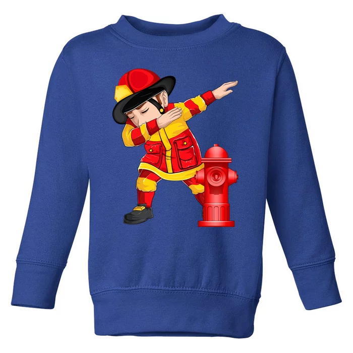 Funny Dabbing Firefighter Fire Christmas Gift Toddler Sweatshirt