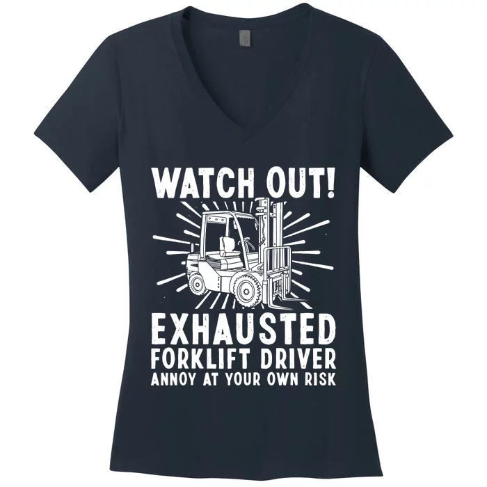 Forklift Driver For Men Women Forklift Operator Mechanic Women's V-Neck T-Shirt