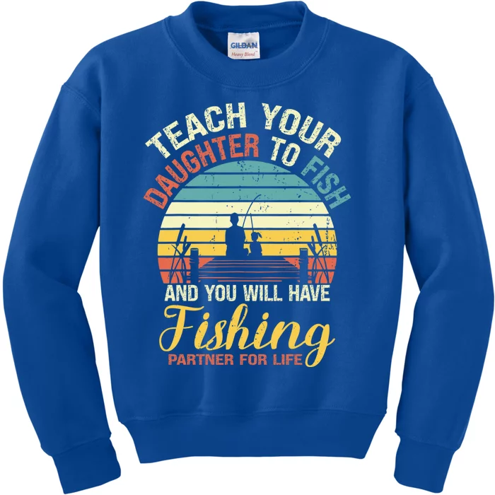 Father Daughter Fishing Dad Cute Gift Kids Sweatshirt