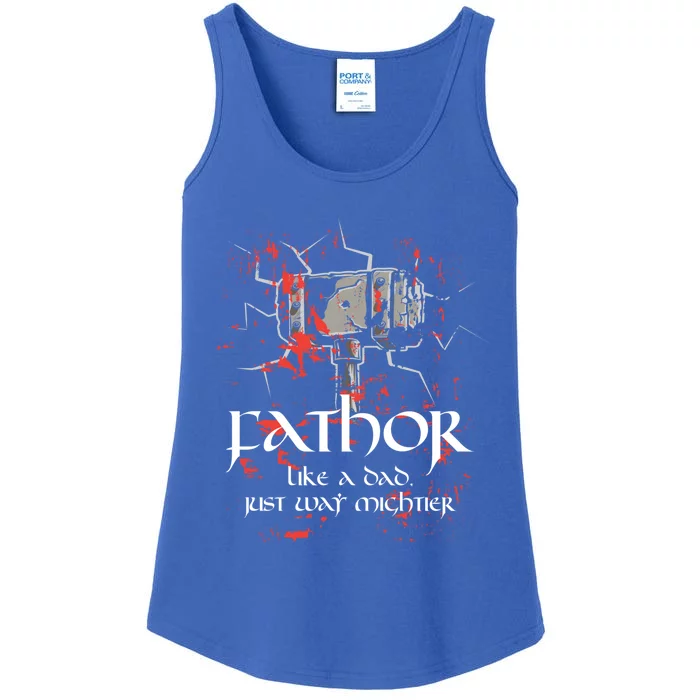 Fathor Dad Father Only Mightier Gift Idea Fathers Day Gift Cool Gift Ladies Essential Tank