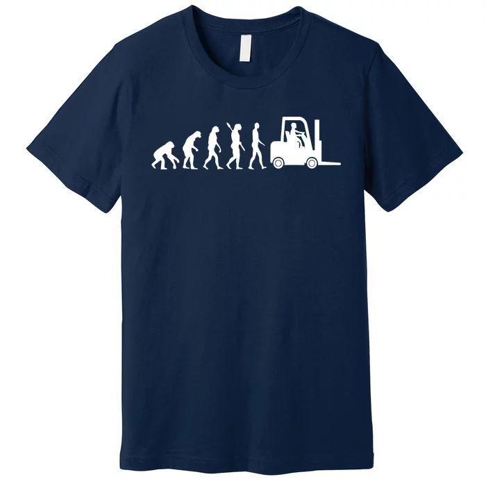 Forklift Driver Fork Hoist Evolution Warehouse Worker Premium T-Shirt