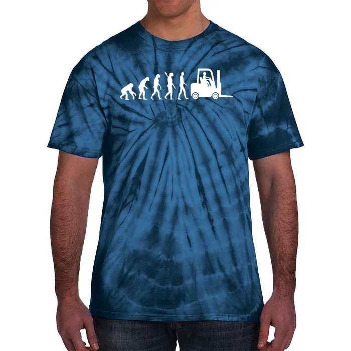 Forklift Driver Fork Hoist Evolution Warehouse Worker Tie-Dye T-Shirt