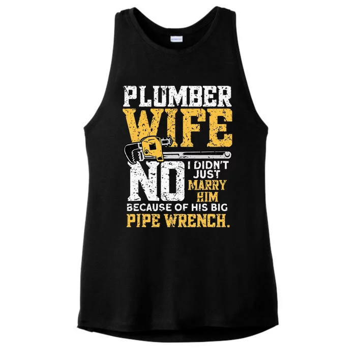 Funny Design For Plumber Wife - Plumbing Pipefitters Plumber Ladies Tri-Blend Wicking Tank