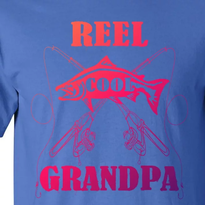 Fathers Day Funny Grandpa Fishing Reel Cool Pops Dad Joke Gift Tall T-Shirt