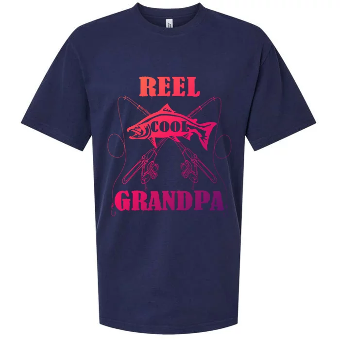 Fathers Day Funny Grandpa Fishing Reel Cool Pops Dad Joke Gift Sueded Cloud Jersey T-Shirt