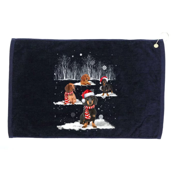 Funny Dachshund Friends Christmas On Snow Xmas Pajama Gift Grommeted Golf Towel