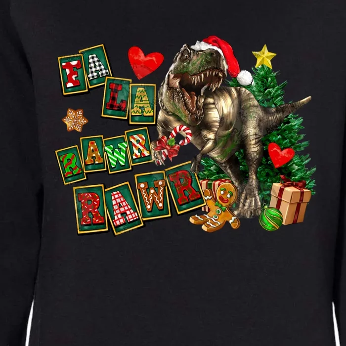 Funny Dinosaur Fa Ra Ra Rawr Christmas Pajamas Trex Xmas Gift Womens California Wash Sweatshirt