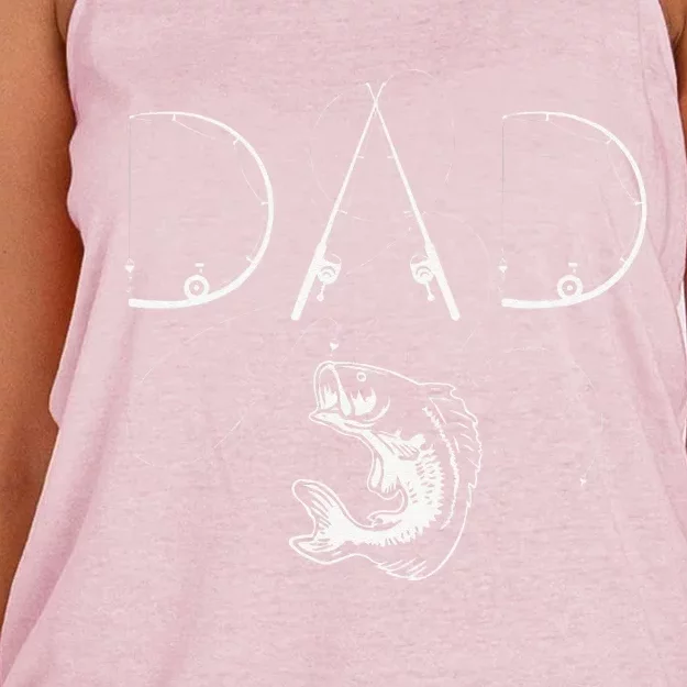 Fisherman Dad Fishing Enthusiast Fish Lover Daddy Father Women's Knotted Racerback Tank