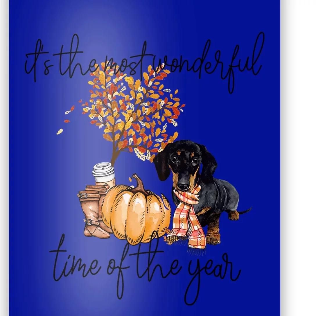 Funny Dachshund Fall Pumpkin Most Wonderful Time Of The Year Funny Gift Poster