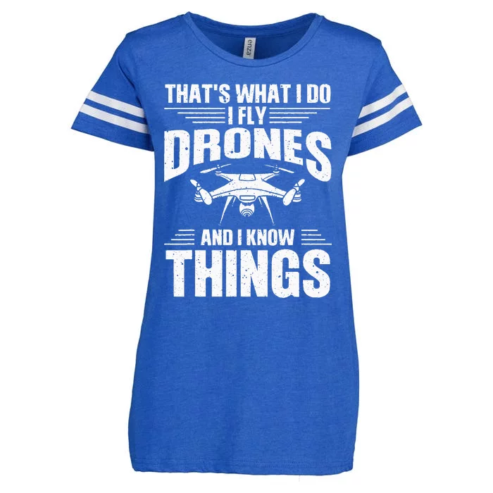 Funny Drone For Women Drone Pilot Flying Aerial Vehicle Enza Ladies Jersey Football T-Shirt