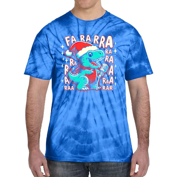 Funny Dinosaur Fa Ra Ra Rawr Trex Singing Chrismas Song Gift Tie-Dye T-Shirt