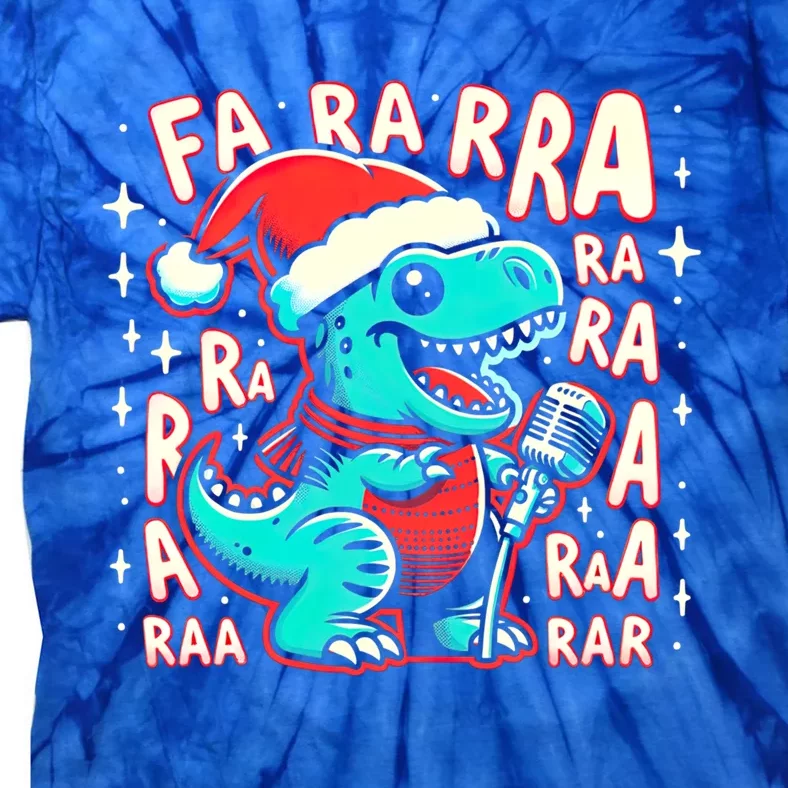 Funny Dinosaur Fa Ra Ra Rawr Trex Singing Chrismas Song Gift Tie-Dye T-Shirt