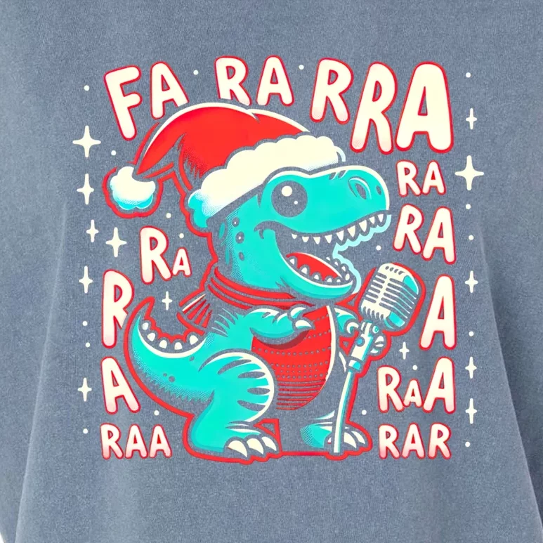 Funny Dinosaur Fa Ra Ra Rawr Trex Singing Chrismas Song Gift Garment-Dyed Women's Muscle Tee