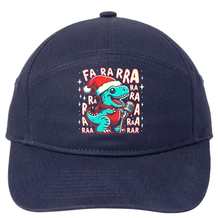 Funny Dinosaur Fa Ra Ra Rawr Trex Singing Chrismas Song Gift 7-Panel Snapback Hat