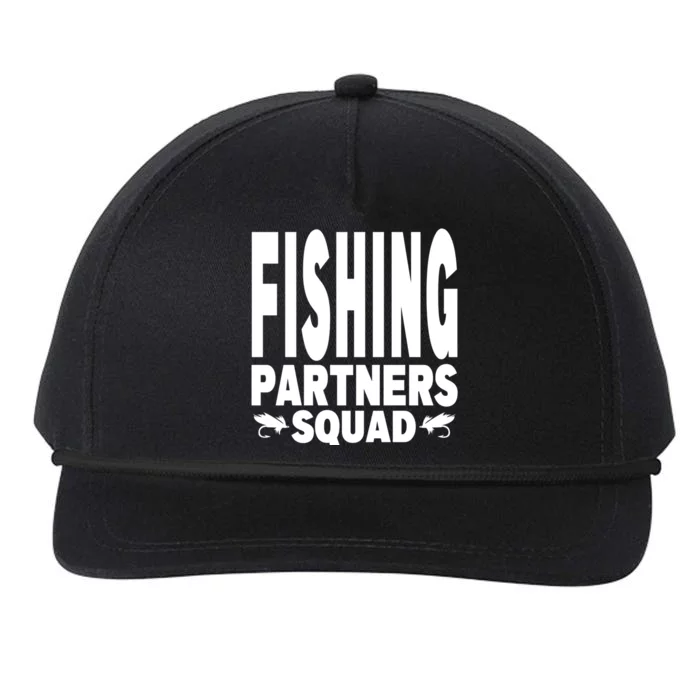 Fishing Dad Funny Gift Of Son Daughter Family Team Fishing Squad Funny Gift Snapback Five-Panel Rope Hat