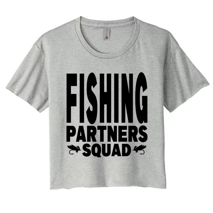 Fishing Dad Funny Gift Of Son Daughter Family Team Fishing Squad Funny Gift Women's Crop Top Tee