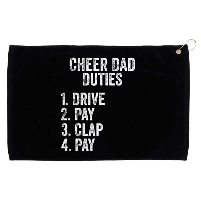 Fathers Day Funny Cheer Dad Duties Drive Pay Clap Grommeted Golf Towel