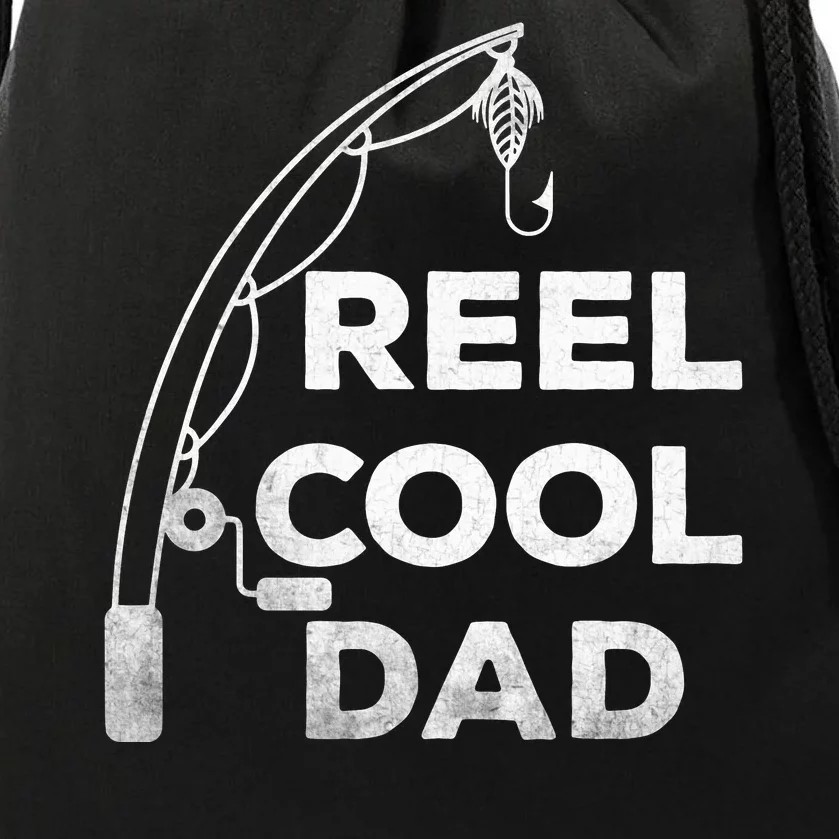 Fathers Day Funny Fisherman Reel Cool Dad Fishing Lover Drawstring Bag