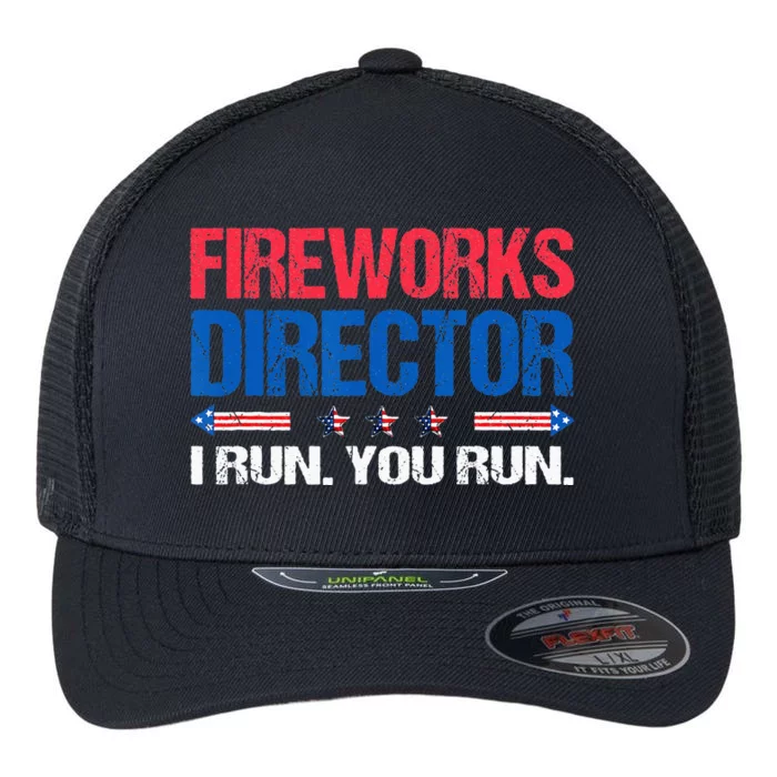 Fireworks Director Funny 4th Of July Firework Director Flexfit Unipanel Trucker Cap