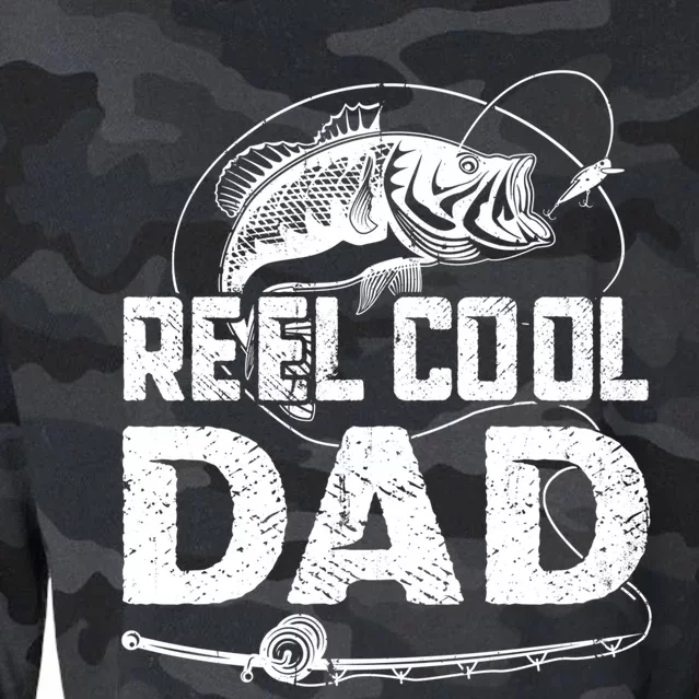 Fathers Day Funny Fisherman Reel Cool Dad Fishing Lover Cropped Pullover Crew