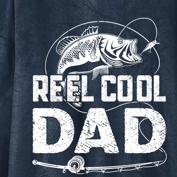 Fathers Day Funny Fisherman Reel Cool Dad Fishing Lover Hooded Wearable Blanket