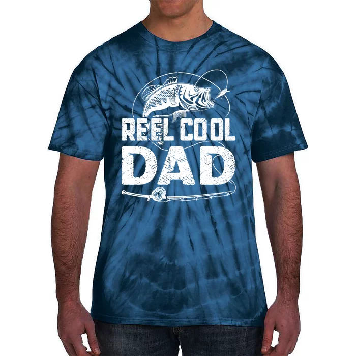 Fathers Day Funny Fisherman Reel Cool Dad Fishing Lover Tie-Dye T-Shirt