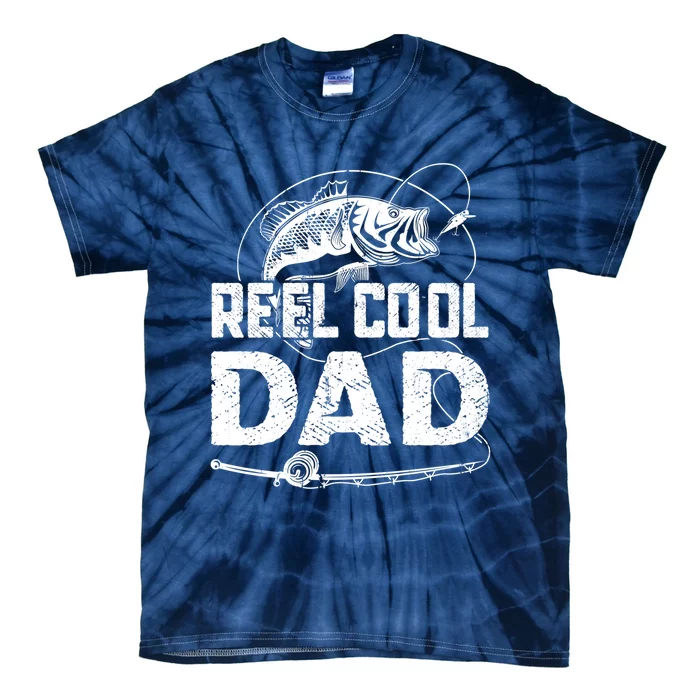 Fathers Day Funny Fisherman Reel Cool Dad Fishing Lover Tie-Dye T-Shirt