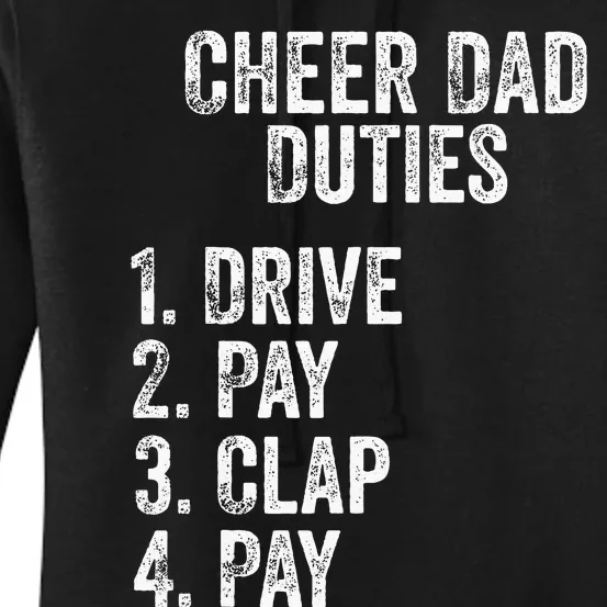 Fathers Day Funny Cheer Dad Duties Drive Pay Clap Women's Pullover Hoodie