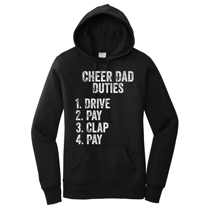 Fathers Day Funny Cheer Dad Duties Drive Pay Clap Women's Pullover Hoodie