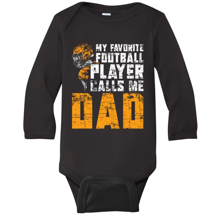 Fathers Day Football Player Dad American Sport Football Baby Long Sleeve Bodysuit