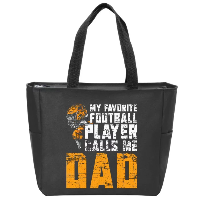 Fathers Day Football Player Dad American Sport Football Zip Tote Bag