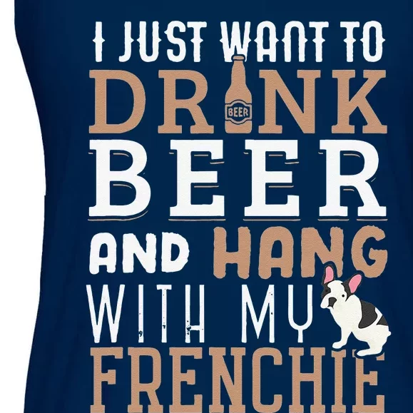 Frenchie Dad Funny French Bulldog Dog Lover Beer Ladies Essential Flowy Tank