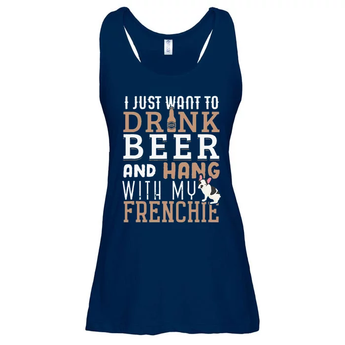 Frenchie Dad Funny French Bulldog Dog Lover Beer Ladies Essential Flowy Tank