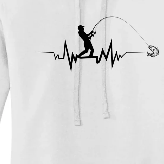 Funny Design For Fisherman Fishing Heartbeat Gift Women's Pullover Hoodie