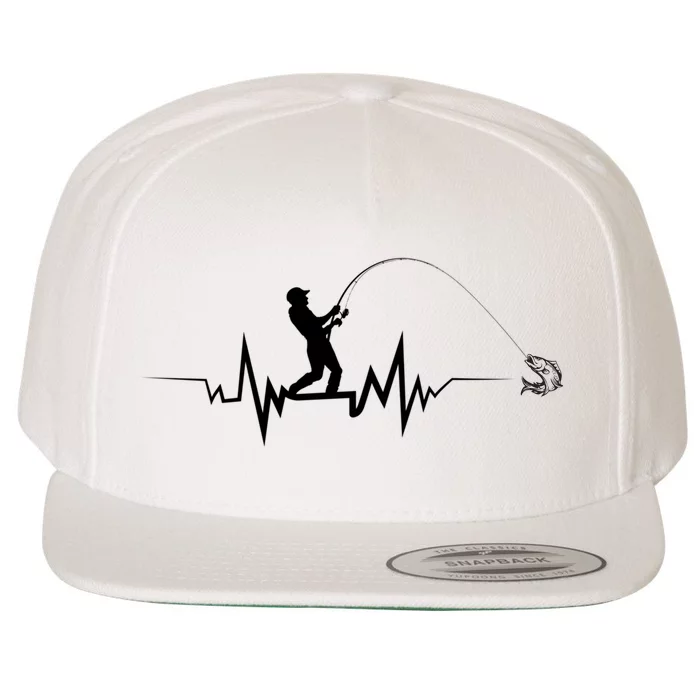 Funny Design For Fisherman Fishing Heartbeat Gift Wool Snapback Cap