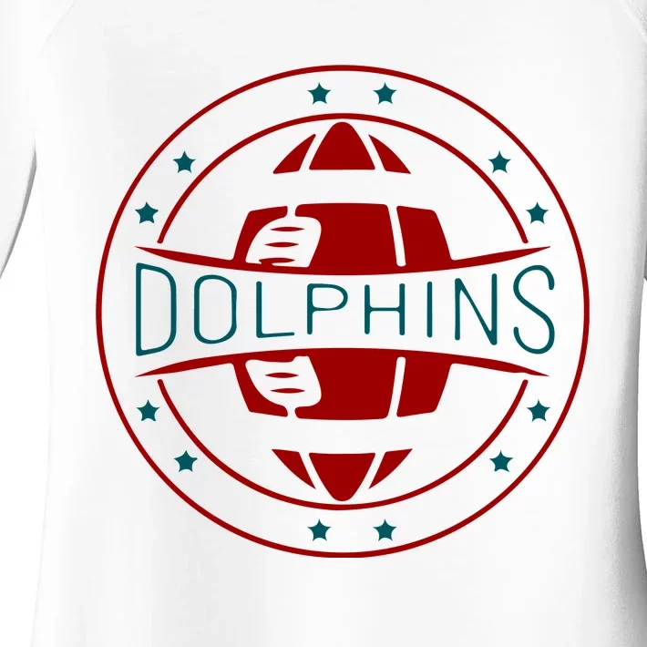 Funny Dolphins Football Gift For Miami Fan Sport Women's Perfect Tri Tunic Long Sleeve Shirt