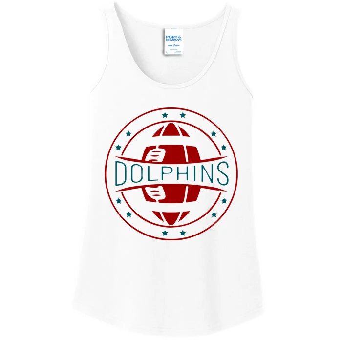 Funny Dolphins Football Gift For Miami Fan Sport Ladies Essential Tank