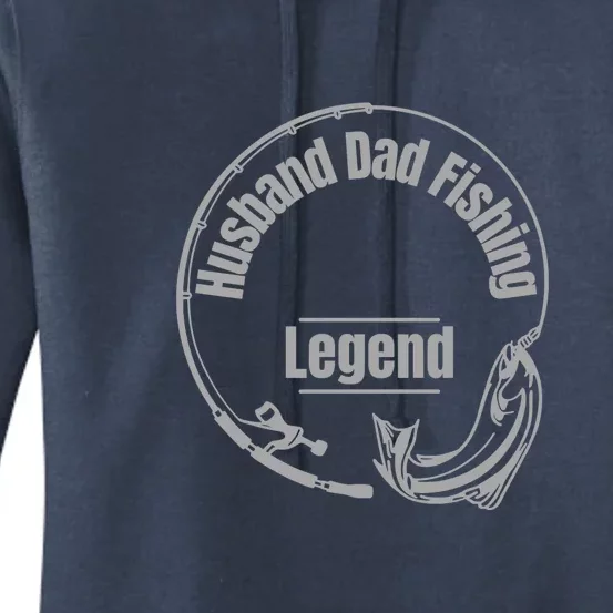 Father's Day Fishing Rod Husband Dad Fishing Legend Gift Women's Pullover Hoodie