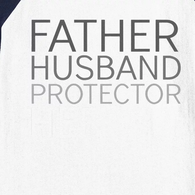 Fathers Day Father Husband Protector Hero Baseball Sleeve Shirt