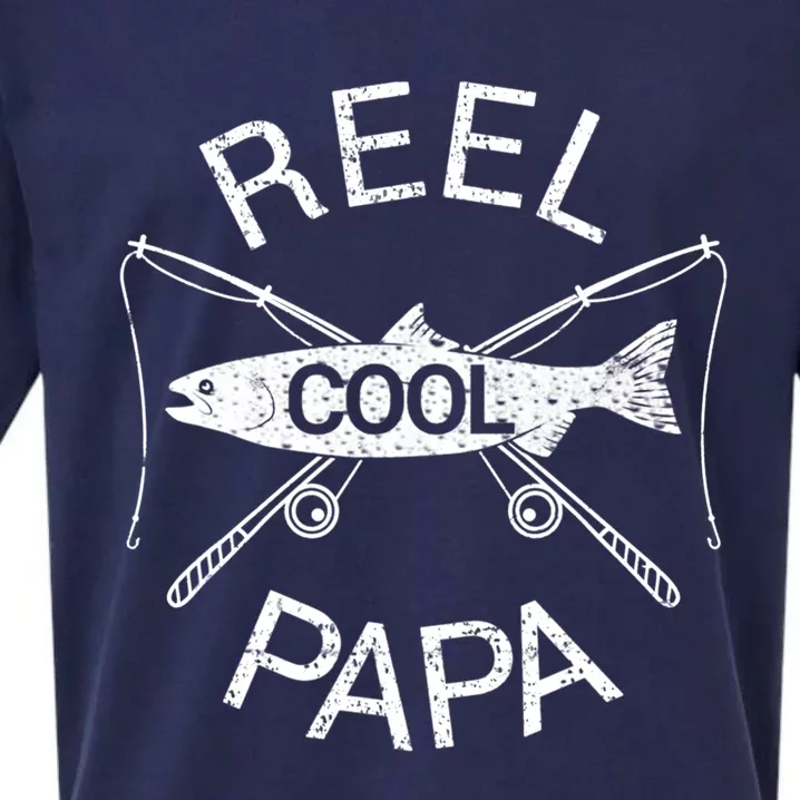 Father's Day Funny Fishing Reel Cool Papa Dad Gift Sueded Cloud Jersey T-Shirt