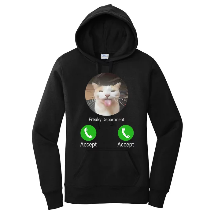 Freaky Department Funny Cat Meme Women's Pullover Hoodie