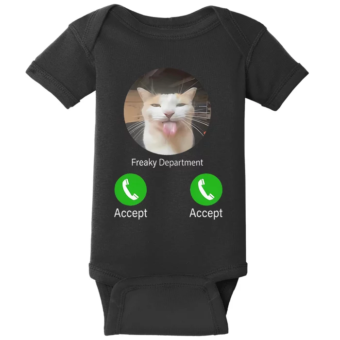 Freaky Department Funny Cat Meme Baby Bodysuit