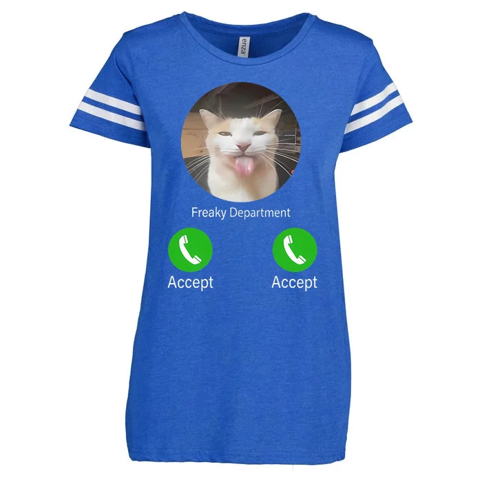 Freaky Department Funny Cat Meme Enza Ladies Jersey Football T-Shirt