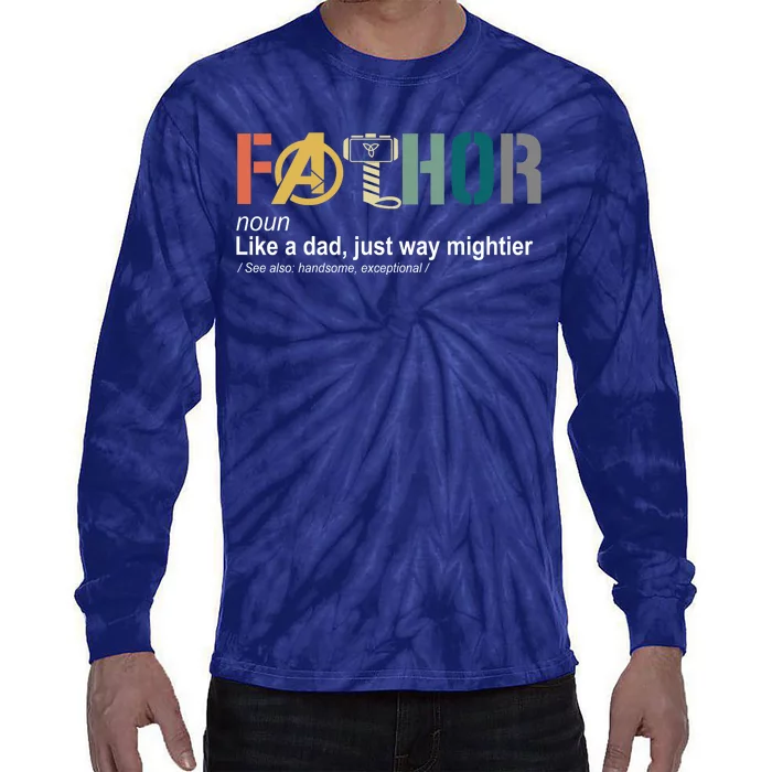 Fathor Definition Father's Day Gift Viking Hero Tie-Dye Long Sleeve Shirt