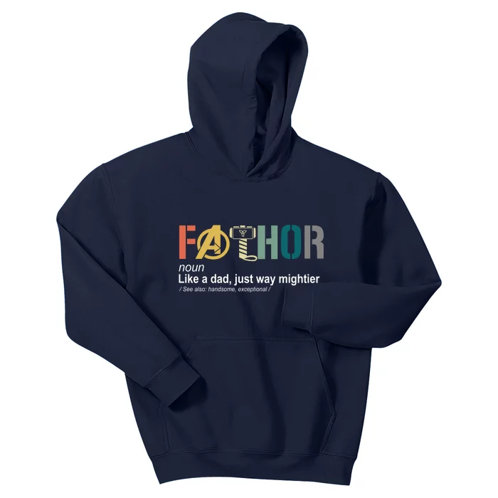 Fathor Definition Father's Day Gift Viking Hero Kids Hoodie