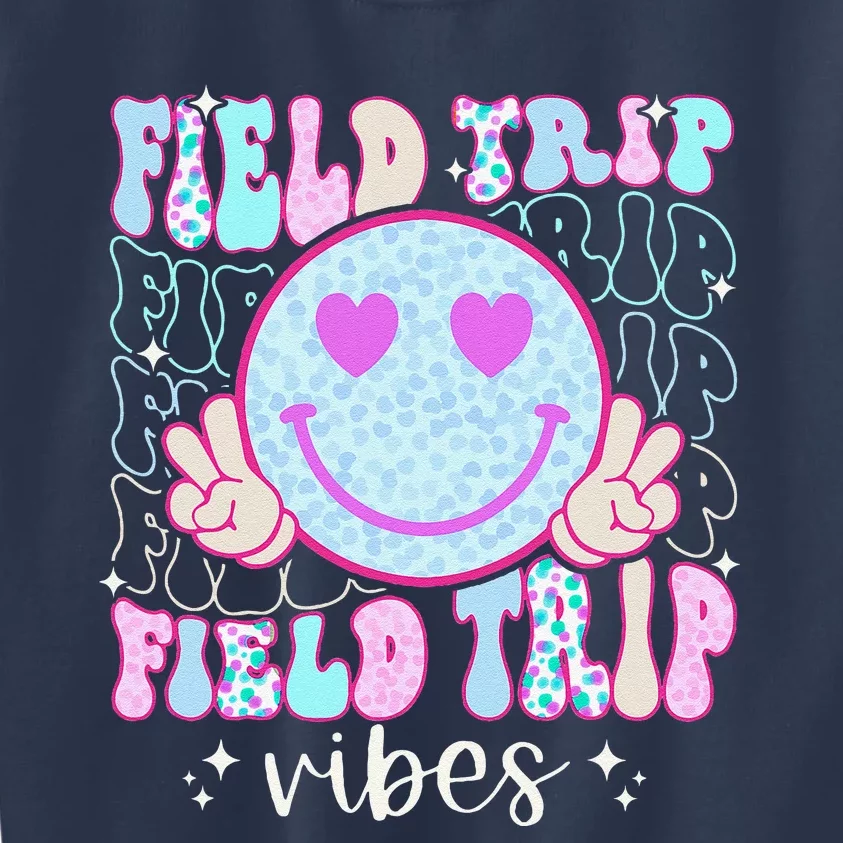 Field Day Field Trip Vibes Fun Day Groovy Teacher Student Kids Sweatshirt