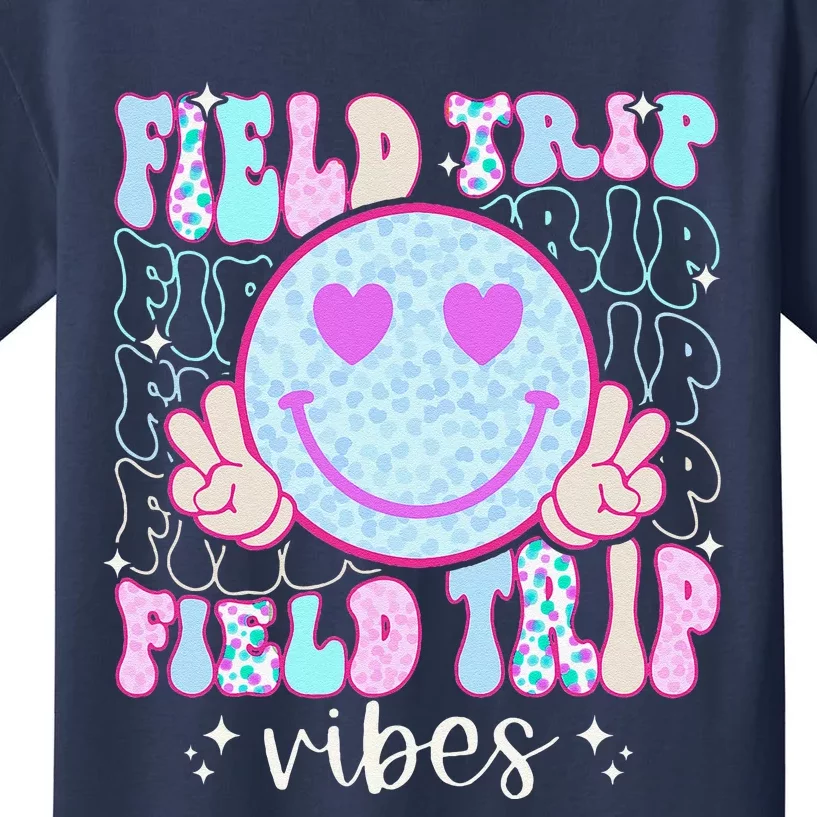 Field Day Field Trip Vibes Fun Day Groovy Teacher Student Kids T-Shirt