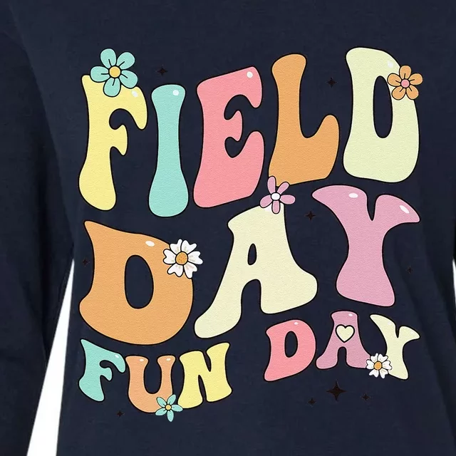 Field Day Fun Day 2024 Field Day For Teacher Womens Cotton Relaxed Long Sleeve T-Shirt