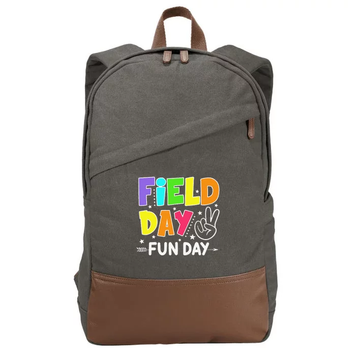 Field Day Fun Day Funny For Teacher Field Day 2024 Cotton Canvas Backpack